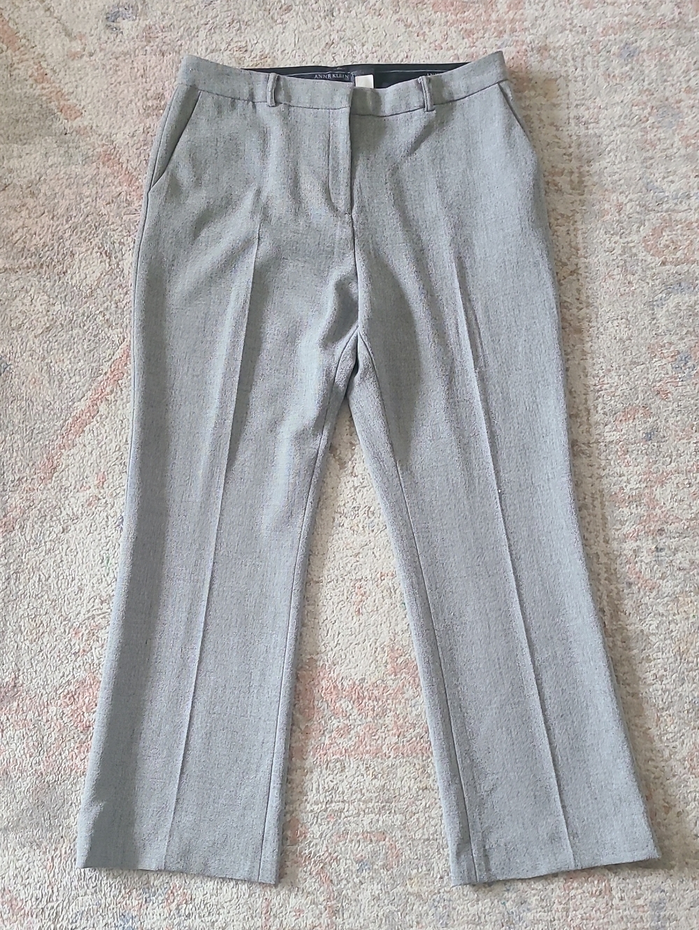 Ann Taylor Light Gray Tailored Straight-Leg Trousers